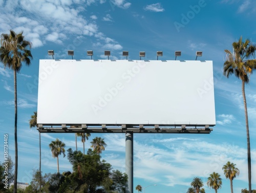Realistic Photography of Blank Billboard Mockup for Los Angeles Advertisement