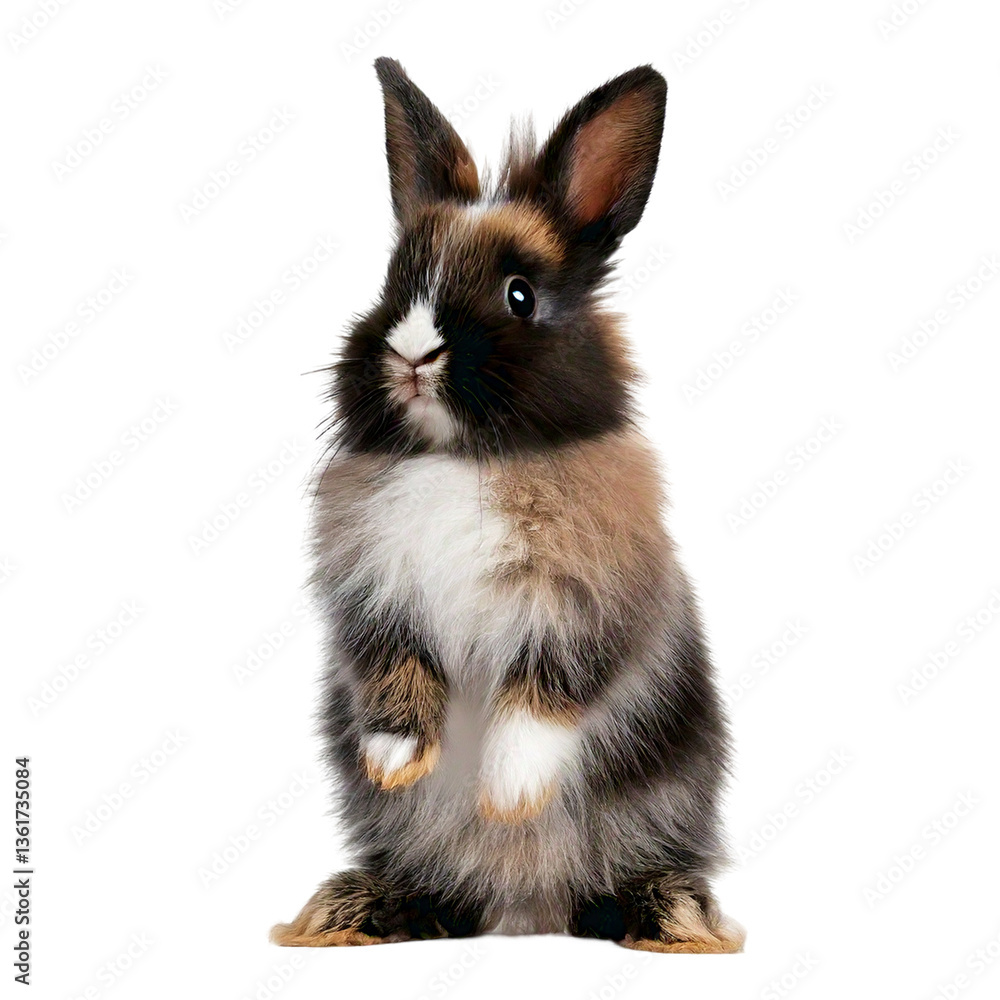 Obraz premium A chinchilla standing on its hind legs, holding a tiny treat.