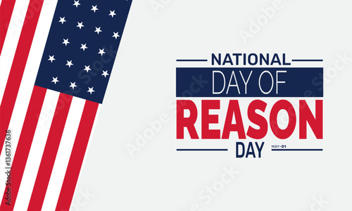 National Day Of Reason. Holiday concept. perfect for  blue Background Template, placard, Banners, Cards, Posters design template, Classic Social Media Post with text inscription.

