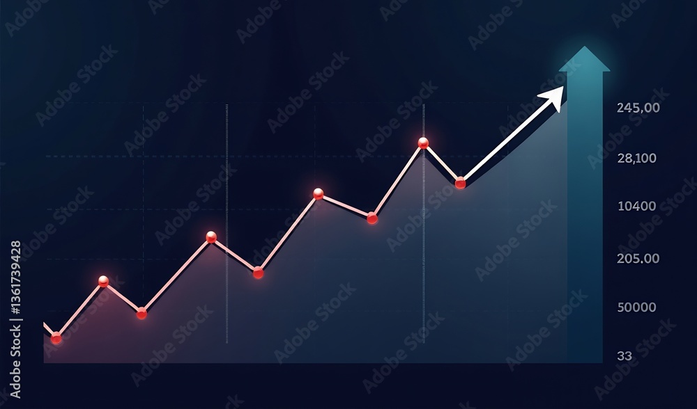 Ascending Data Graph Shows Strong Growth Trend. AI Generated Ascending Data Graph Shows Strong Growth Trend. AI Generated