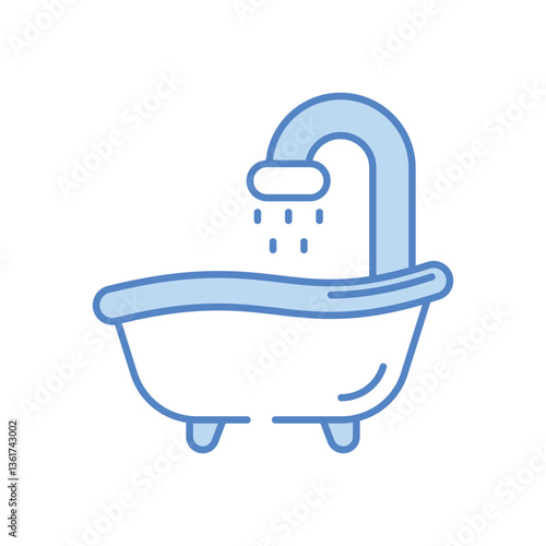 Bathtub vector icon stock illustration