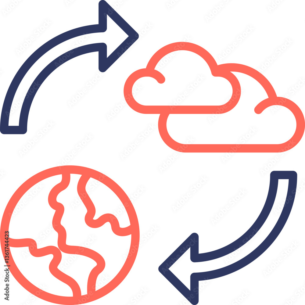 Net Zero line color icon