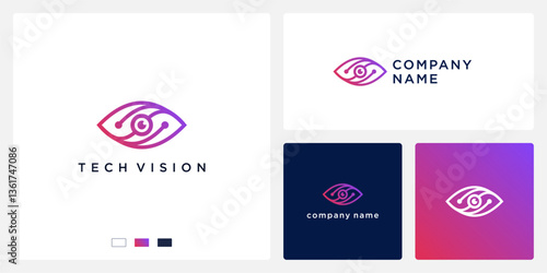 Abstract vision tech logo design