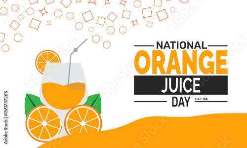  National Orange Juice Day. Holiday concept. perfect for  blue Background Template, placard, Banners, Cards, Posters design template, Classic Social Media Post with text inscription.
