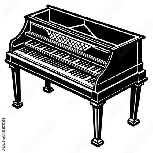 clavichord  vector illustration