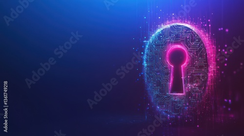 Wallpaper Mural Digital keyhole, glowing circuit, abstract background, security concept, for technology articles Torontodigital.ca