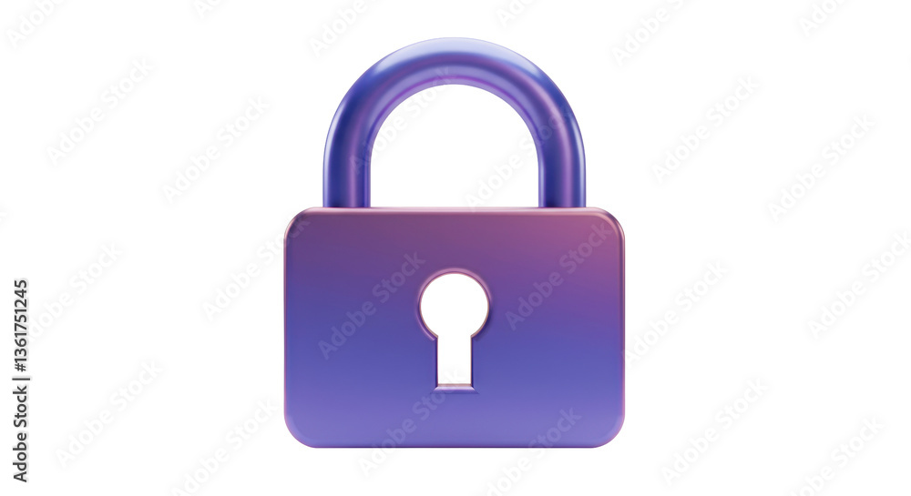 Isolated Purple Gradient Padlock Security Icon Isolated Purple Gradient Padlock Security Icon