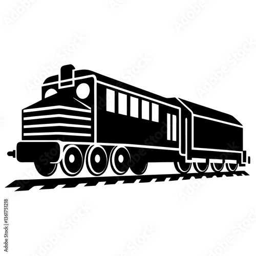 freight train isolated on white