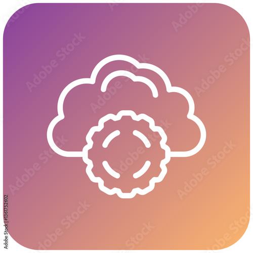 Vector Design Cloud Settings Icon Style