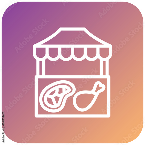 Vector Design Meat Stall Icon Style