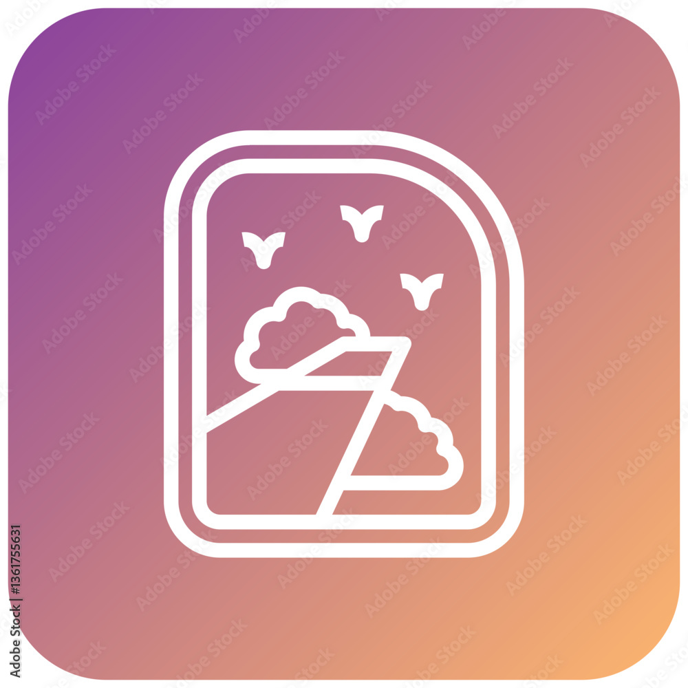 Fototapeta premium Vector Design Plane Window Icon Style