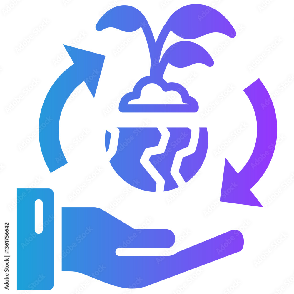 Sustainable Development glyph gradient icon Sustainable Development glyph gradient icon