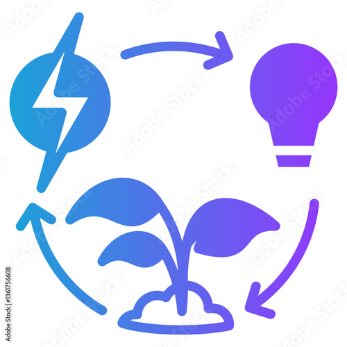 Clean Energy glyph gradient icon