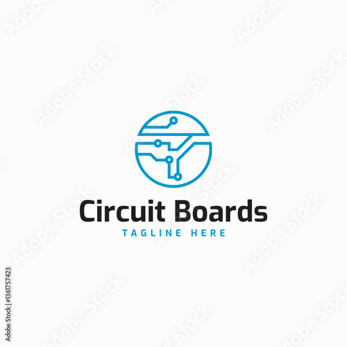 outline circuit boards logo business vector design template. creative digital electric circuit logo design vector illustration with modern, simple and elegant styles