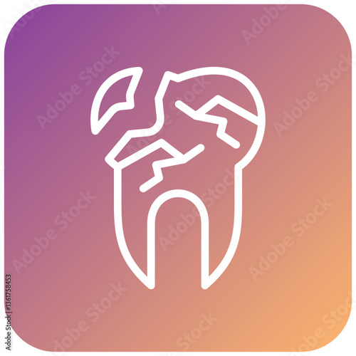Broken Tooth Icon Style