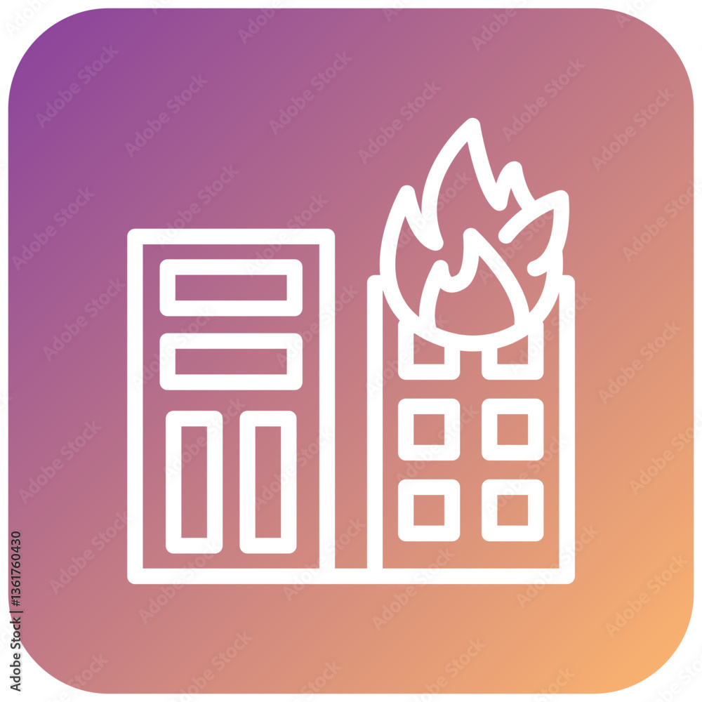 Obraz premium Building Fire Icon Style