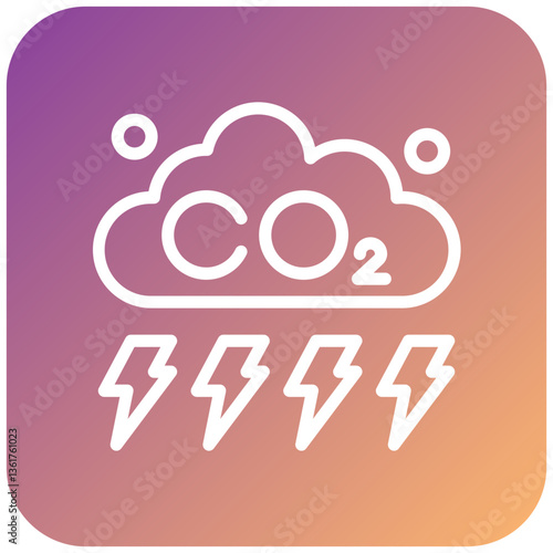 CO2 Pollution Icon Style