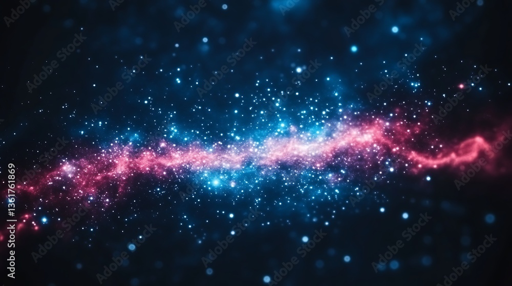 Obraz premium Abstract cosmic nebula with pink and blue glowing gas.