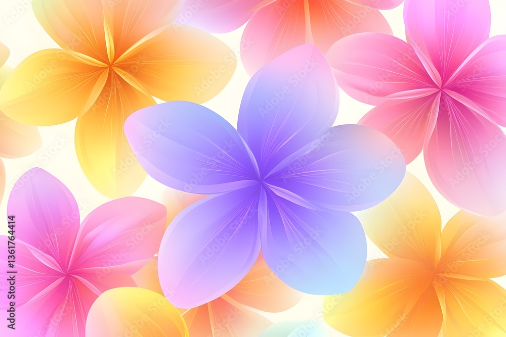 Obraz premium Vibrant Pastel Plumeria Flowers Background