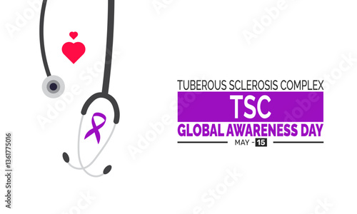Tuberous Sclerosis Complex (TSC) awareness day. Holiday concept, suitable for Background Template, Greeting Card,  placard, Poster design, with text inscription, Classic Social Media Post.

