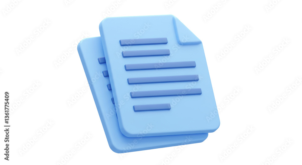 Isolated Stack of Important Documents with Marked Lines and a Folded Corner Isolated Stack of Important Documents with Marked Lines and a Folded Corner