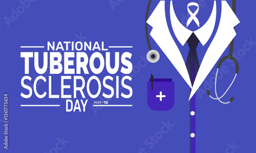 May is National Tuberous Sclerosis Day. Holiday concept, suitable for placard, Background Template,
Greeting Card, Poster design, with text inscription, Classic Social Media Post. Vector illustration
