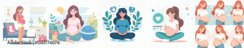 Vector of a pregnant woman.