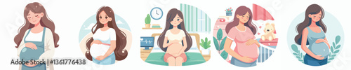Vector of a pregnant woman.