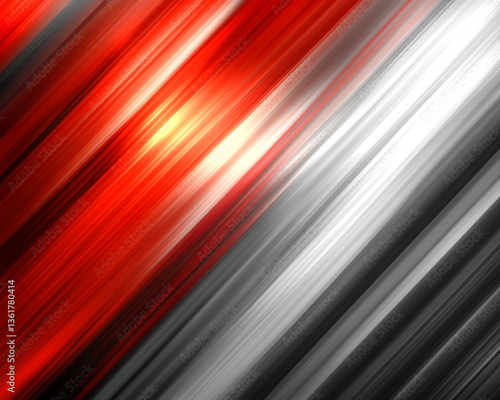 Fototapeta premium Abstract Image Displaying Diagonal Bands of Red White and Gray