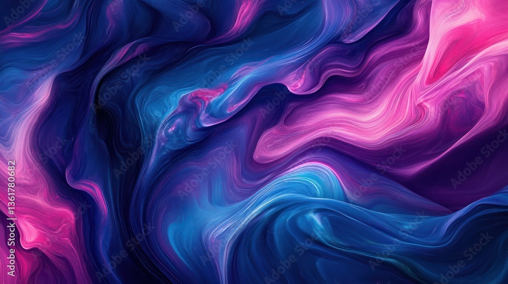 Obraz premium Abstract swirling pink blue paint texture background design