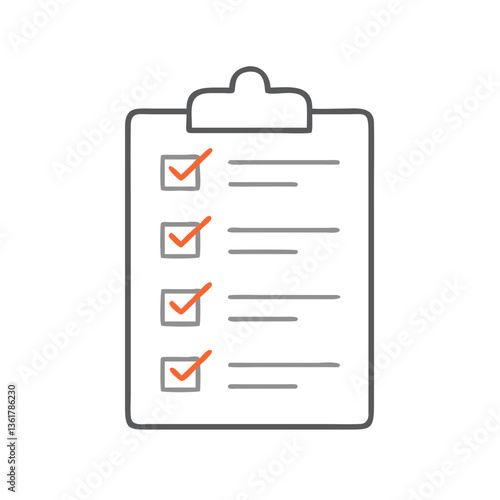 A checklist clipboard with completed tasks, representing productivity and organization in a professional workspace, ideal for project management and efficiency in office settings.