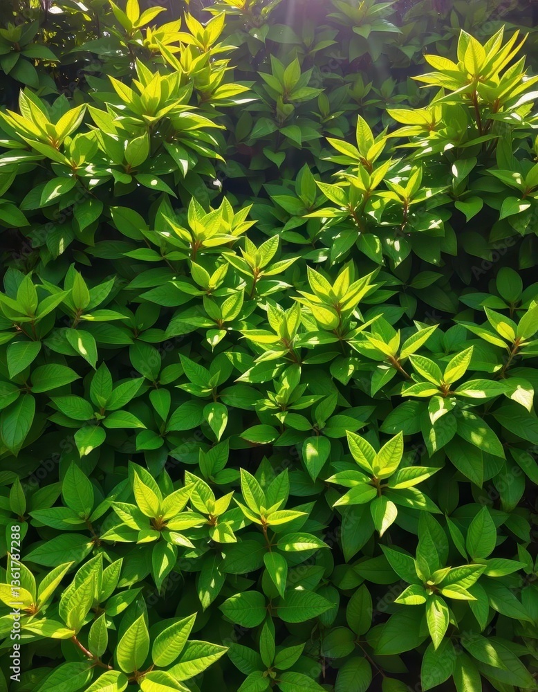 Lush green foliage backdrop, vibrant leaves in sunlight, lush, vibrant Lush green foliage backdrop, vibrant leaves in sunlight, lush, vibrant