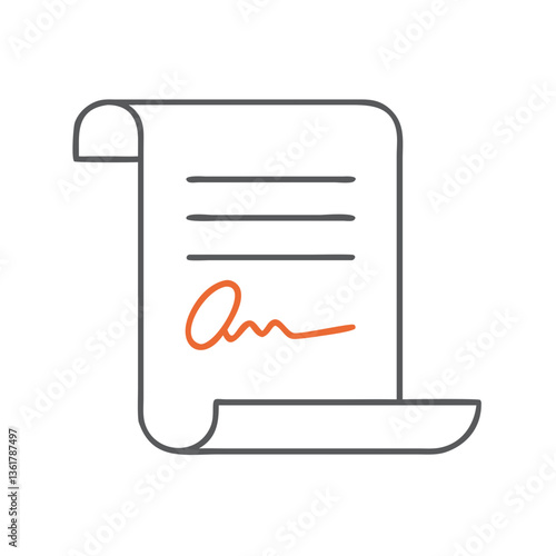 A rolled parchment scroll with handwritten text and signature, representing important documents, historical records, or legal agreements, ideal for creative projects and graphic design backgrounds.