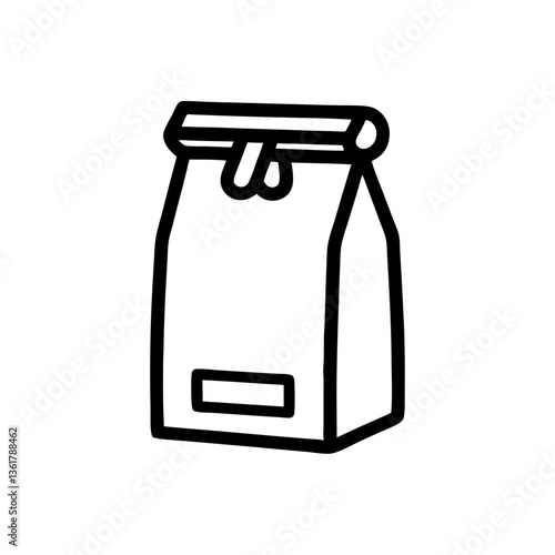 Take out food bag line icon