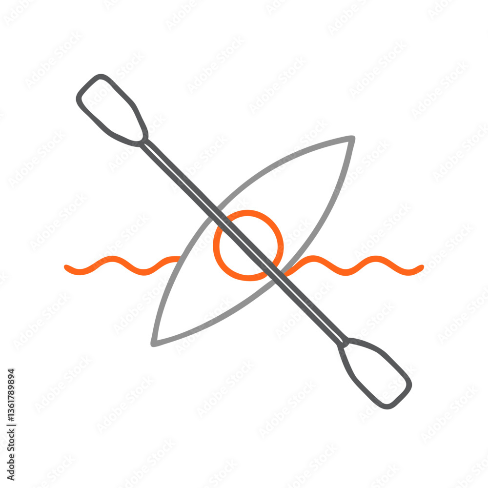 A minimalist logo featuring a kayak and paddles intersecting, evoking a sense of adventure on water, perfect for outdoor sports branding, kayaking business, and adventure tourism promotions. A minimalist logo featuring a kayak and paddles intersecting, evoking a sense of adventure on water, perfect for outdoor sports branding, kayaking business, and adventure tourism promotions.