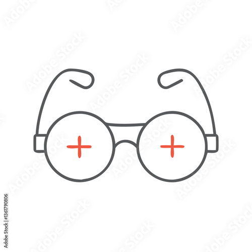 A pair of stylish eyeglasses with a minimalist design, featuring circular lenses and a playful touch of vibrant color accents, representing modern eyewear fashion and individuality.