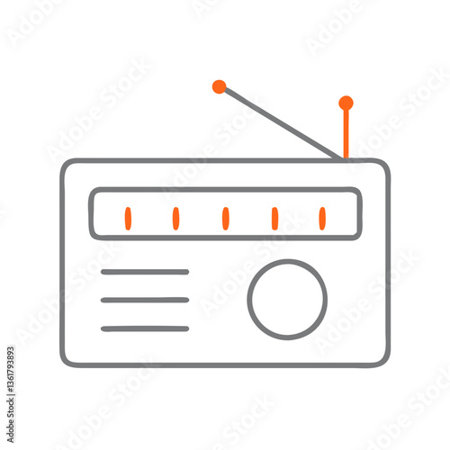 A vintage radio in a minimalist design, concept nostalgia and the joy of listening to music, ideal for home decor, music lovers, and retro-themed events.