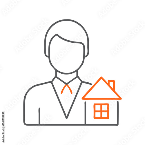 A professional man showcasing a house illustration, representing the real estate industry, home buying assistance, commitment to client satisfaction, and property investment guidance.