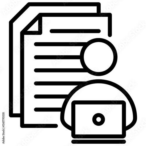 Clerical Work Icon Lineal Syle