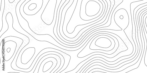 Topographic map background geographic line map,Outline cartography landscape. Modern poster design,Black on Gray. Ultra wide size. Vector illustration,