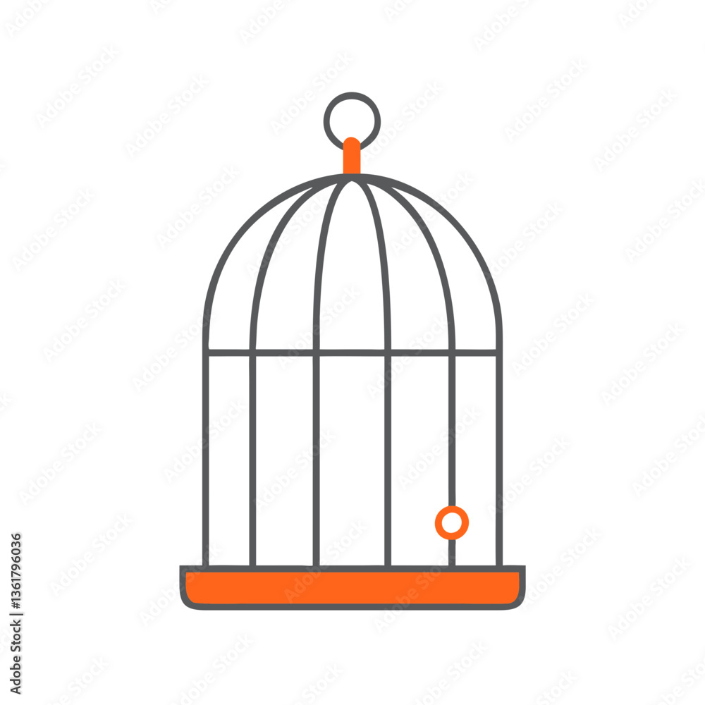 A minimalist empty birdcage with an orange tray, symbolizing freedom and the desire for independence, representing personal growth and the importance of self-discovery, suitable for artistic projects. A minimalist empty birdcage with an orange tray, symbolizing freedom and the desire for independence, representing personal growth and the importance of self-discovery, suitable for artistic projects.
