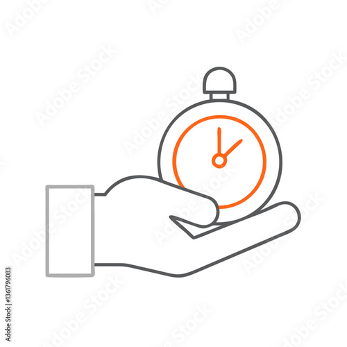 A hand holding a stopwatch symbolizing time management, urgency, and punctuality, set against a minimalist background, representing productivity and efficiency in various tasks.