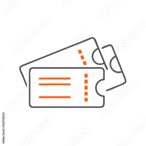 Stylized illustration of two concert tickets on a white background, symbolizing event attendance, excitement for live performances, artistic representation of entertainment and ticketing experiences.