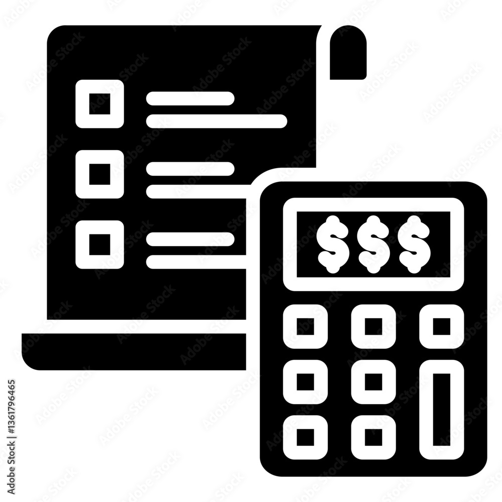 Administrative Budgeting Icon Black Style Administrative Budgeting Icon Black Style