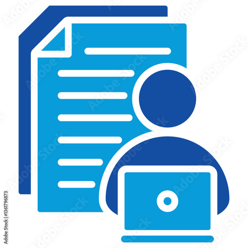Clerical Work Icon Dual Tone Color Style