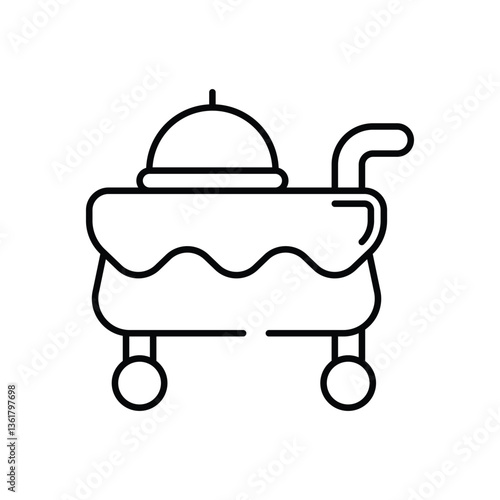 Food Trolly vector icon stock illustration
