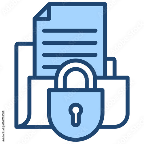 Confidentiality Handling Icon Lineal Blue Style