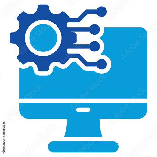 Digital Development Icon Dual Tone Color Style