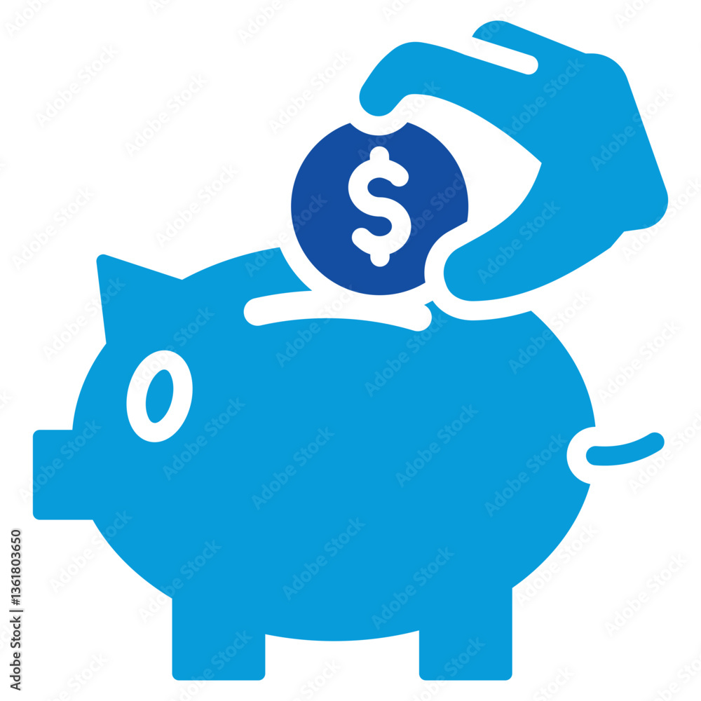 Savings Account Earning Icon Dual Tone Color Style Savings Account Earning Icon Dual Tone Color Style