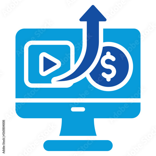 Content Monetization Icon Dual Tone Color Style